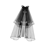 Maxbell Wedding Bridal Veil Headband Decorations Headpieces Ribbon Bowknot Hair Clip 70cm Without Light