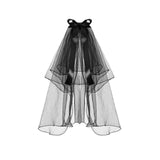 Maxbell Wedding Bridal Veil Headband Decorations Headpieces Ribbon Bowknot Hair Clip 70cm Without Light
