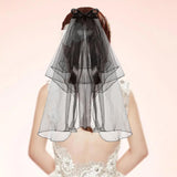 Maxbell Wedding Bridal Veil Headband Decorations Headpieces Ribbon Bowknot Hair Clip 70cm Without Light