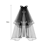 Maxbell Wedding Bridal Veil Headband Decorations Headpieces Ribbon Bowknot Hair Clip 70cm Without Light