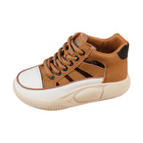 Maxbell Women Casual Shoes Thick Bottom Fashion Trainers Round Toe Platform Sneakers 37 Size Brown