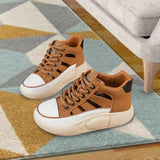 Maxbell Women Casual Shoes Thick Bottom Fashion Trainers Round Toe Platform Sneakers 37 Size Brown