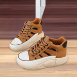 Maxbell Women Casual Shoes Thick Bottom Fashion Trainers Round Toe Platform Sneakers 37 Size Brown
