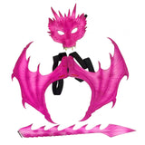 Maxbell Dinosaur Tail Mask Wing Sets Halloween Props Dragon Costume for Kids Red