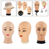 Maxbell Realistic Mannequin Head Foam Wig Display Stand for Make up Hat Hair Styling Women