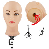 Maxbell Realistic Mannequin Head Foam Wig Display Stand for Make up Hat Hair Styling Women