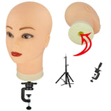 Maxbell Realistic Mannequin Head Foam Wig Display Stand for Make up Hat Hair Styling Womens White Base