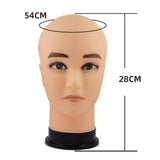 Maxbell Realistic Mannequin Head Foam Wig Display Stand for Make up Hat Hair Styling Men Black Base