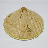 Maxbell Bamboo Braided Hat Beach Oriental Hat Girls Boys Handmade Hat Rice Paddy Hat style A