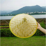 Maxbell Bamboo Braided Hat Beach Oriental Hat Girls Boys Handmade Hat Rice Paddy Hat style B