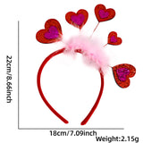 Maxbell Valentine's Day Heart Headband for Woman Holiday Performance Celebration Red Pink