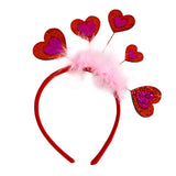 Maxbell Valentine's Day Heart Headband for Woman Holiday Performance Celebration Red Pink