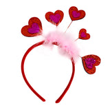 Maxbell Valentine's Day Heart Headband for Woman Holiday Performance Celebration Red Pink