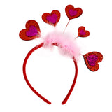 Maxbell Valentine's Day Heart Headband for Woman Holiday Performance Celebration Red Pink