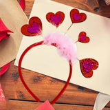Maxbell Valentine's Day Heart Headband for Woman Holiday Performance Celebration Red Pink