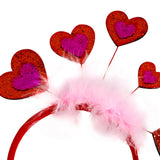Maxbell Valentine's Day Heart Headband for Woman Holiday Performance Celebration Red Pink
