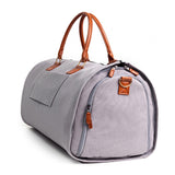 Maxbell Travel Duffle Bag Handbag PU Leather Portable Adjustable Strap Weekender Bag Gray