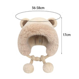 Maxbell Women's Winter Plush Hat with Earflaps Earmuffs for Cycling Hiking Keep Warm Beige