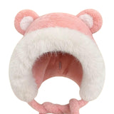 Maxbell Women's Winter Plush Hat with Earflaps Earmuffs for Cycling Hiking Keep Warm Pink