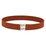 Maxbell Women Elastic Waist Belt Casual Waistband for Festivals Birthday Gift Street Brown