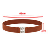 Maxbell Women Elastic Waist Belt Casual Waistband for Festivals Birthday Gift Street Brown