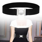 Maxbell Women Elastic Waist Belt Clothing Decor Waistband for Shopping Travel Street Black