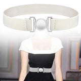 Maxbell Women Elastic Waist Belt Clothing Decor Waistband for Shopping Travel Street White