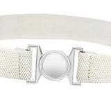 Maxbell Women Elastic Waist Belt Clothing Decor Waistband for Shopping Travel Street White