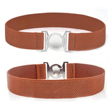 Maxbell Women Elastic Waist Belt Clothing Decor Waistband for Shopping Travel Street Camel