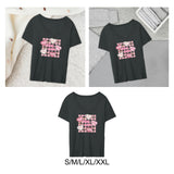 Maxbell Women's T Shirts Loose Casual Letter Graphic Print Comfortable Crewneck Tees