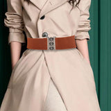 Maxbell Women Elastic Waist Belt Stylish Dress Accessories Girdle Lady Cinch Brown