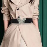 Maxbell Wide Elastic Belt Female Simple Decoration Cinch Dress Belt for Women Ladies Black