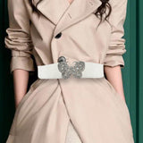 Maxbell Wide Elastic Belt Female Simple Decoration Cinch Dress Belt for Women Ladies White