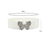 Maxbell Wide Elastic Belt Female Simple Decoration Cinch Dress Belt for Women Ladies White