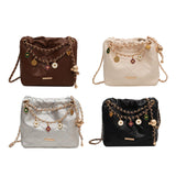 Maxbell Women Chain Shoulder Bag Stylish Chain Shoulder Strap for Street Work Summer Coffee