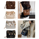 Maxbell Women Chain Shoulder Bag Stylish Chain Shoulder Strap for Street Work Summer Coffee