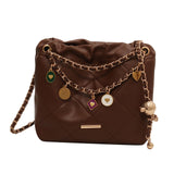 Maxbell Women Chain Shoulder Bag Stylish Chain Shoulder Strap for Street Work Summer Coffee