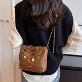 Maxbell Women Chain Shoulder Bag Stylish Chain Shoulder Strap for Street Work Summer Coffee