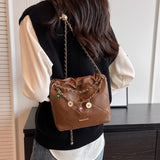 Maxbell Women Chain Shoulder Bag Stylish Chain Shoulder Strap for Street Work Summer Coffee