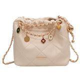 Maxbell Women Chain Shoulder Bag Stylish Chain Shoulder Strap for Street Work Summer Beige