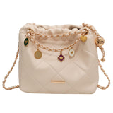 Maxbell Women Chain Shoulder Bag Stylish Chain Shoulder Strap for Street Work Summer Beige