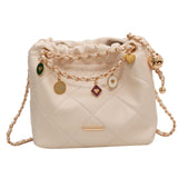 Maxbell Women Chain Shoulder Bag Stylish Chain Shoulder Strap for Street Work Summer Beige