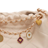 Maxbell Women Chain Shoulder Bag Stylish Chain Shoulder Strap for Street Work Summer Beige
