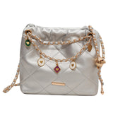 Maxbell Women Chain Shoulder Bag Stylish Chain Shoulder Strap for Street Work Summer Silver