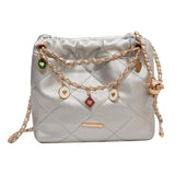 Maxbell Women Chain Shoulder Bag Stylish Chain Shoulder Strap for Street Work Summer Silver