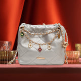 Maxbell Women Chain Shoulder Bag Stylish Chain Shoulder Strap for Street Work Summer Silver