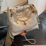 Maxbell Women Chain Shoulder Bag Stylish Chain Shoulder Strap for Street Work Summer Silver