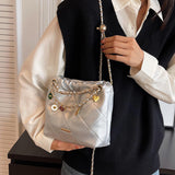 Maxbell Women Chain Shoulder Bag Stylish Chain Shoulder Strap for Street Work Summer Silver