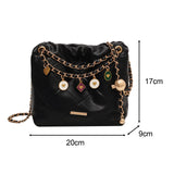 Maxbell Women Chain Shoulder Bag Stylish Chain Shoulder Strap for Street Work Summer Black
