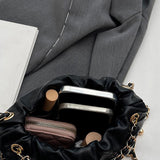 Maxbell Women Chain Shoulder Bag Stylish Chain Shoulder Strap for Street Work Summer Black